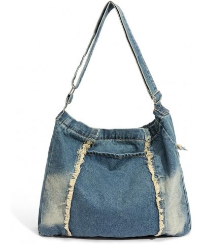 Casual Women Shoulder Bag Denim Crossbody Handbag High Capacity Female Messenger Purse Bags Black $15.07 Crossbody Bags