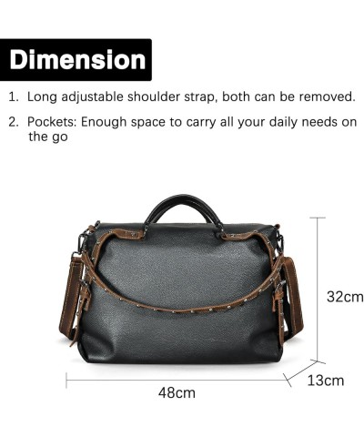 Thick Genuine Crazy Horse Leather Satchel Crossbody Handbag Top-Handle Shoulder Bag For Women 6640 A+600 $16.10 Crossbody Bags