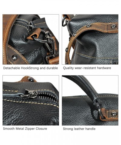 Thick Genuine Crazy Horse Leather Satchel Crossbody Handbag Top-Handle Shoulder Bag For Women 6640 A+600 $16.10 Crossbody Bags