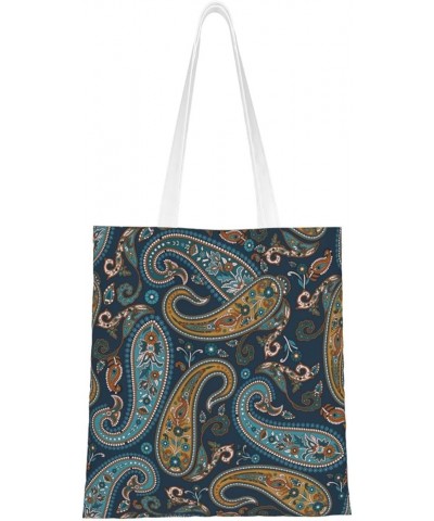 Paisley Single Shoulder Fashion Canvas Tote Shopping Bags Handbags For Men And Women Paisley23 $11.13 Totes