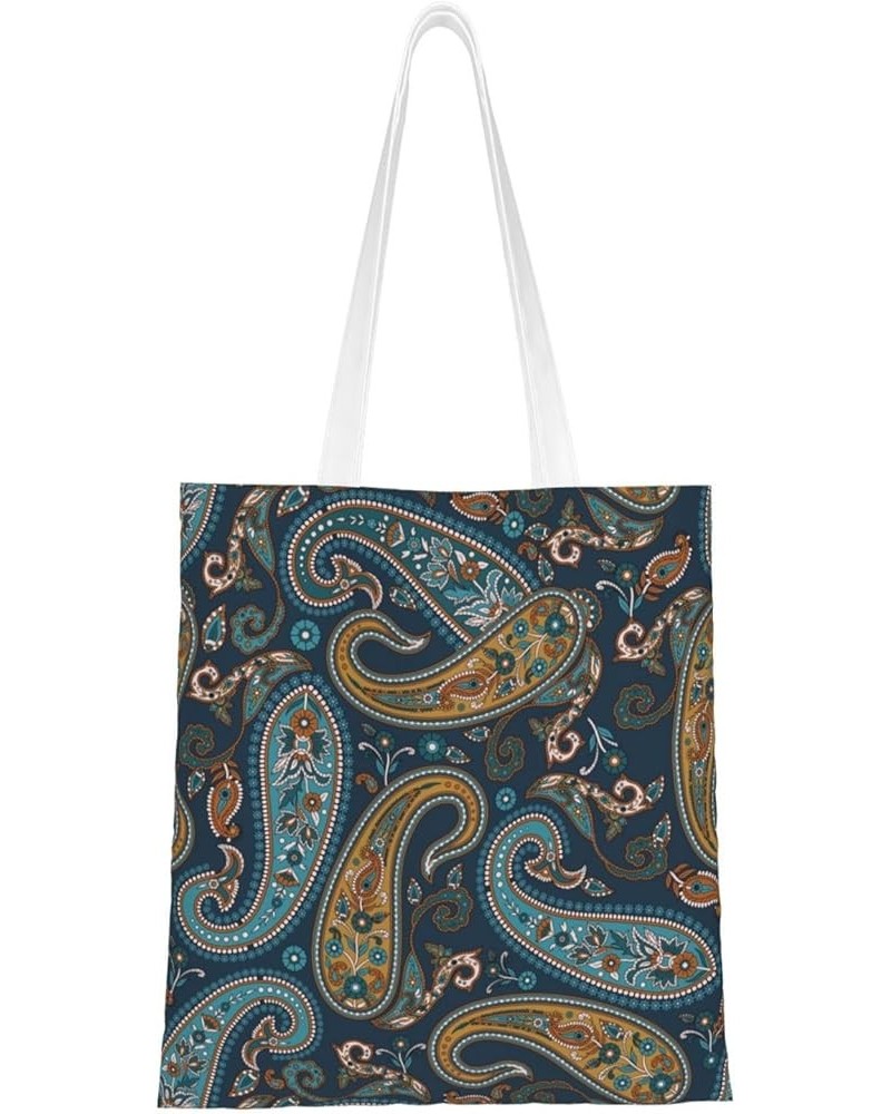 Paisley Single Shoulder Fashion Canvas Tote Shopping Bags Handbags For Men And Women Paisley23 $11.13 Totes