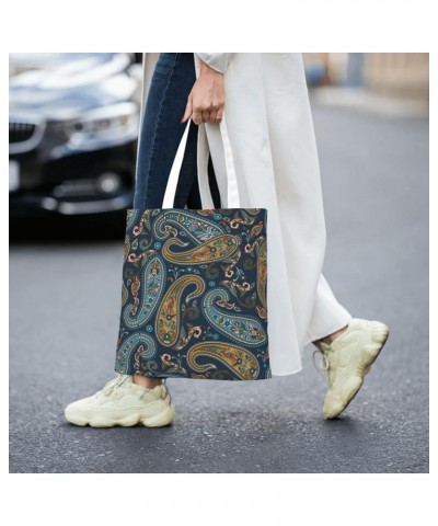 Paisley Single Shoulder Fashion Canvas Tote Shopping Bags Handbags For Men And Women Paisley23 $11.13 Totes