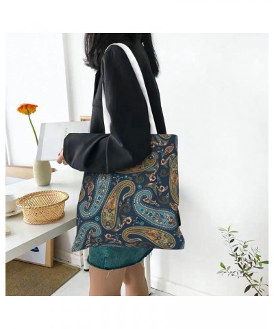 Paisley Single Shoulder Fashion Canvas Tote Shopping Bags Handbags For Men And Women Paisley23 $11.13 Totes