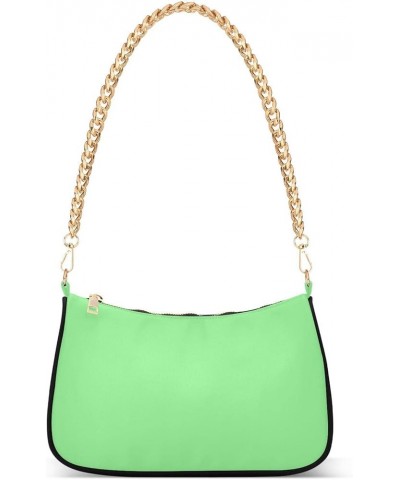 Navy Blue Women's Shoulder Handbag with Chain, Handbag Lightweight, Wedding Party Purse Light Green $17.99 Evening Bags