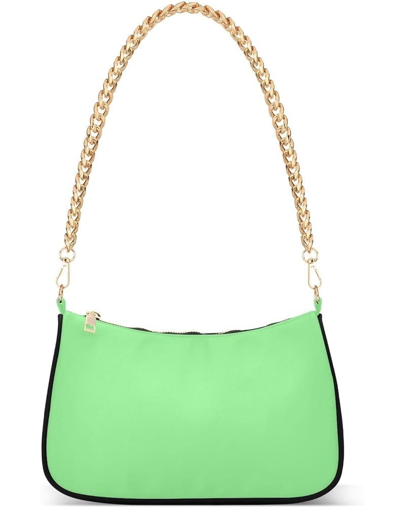 Navy Blue Women's Shoulder Handbag with Chain, Handbag Lightweight, Wedding Party Purse Light Green $17.99 Evening Bags