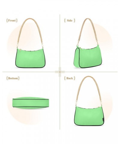 Navy Blue Women's Shoulder Handbag with Chain, Handbag Lightweight, Wedding Party Purse Light Green $17.99 Evening Bags