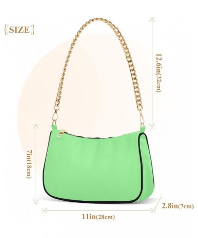 Navy Blue Women's Shoulder Handbag with Chain, Handbag Lightweight, Wedding Party Purse Light Green $17.99 Evening Bags