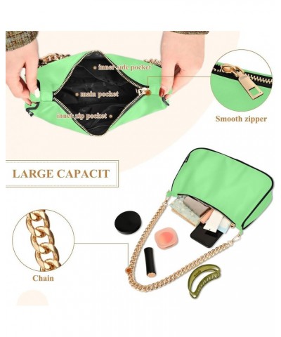 Navy Blue Women's Shoulder Handbag with Chain, Handbag Lightweight, Wedding Party Purse Light Green $17.99 Evening Bags