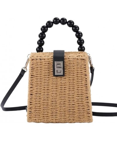 Straw Bag Summer Straw Beach Bag Women Summer Bag Crossbody Bag Handmade Woven Beach Handbags Straw Bags Women (Color : OneCo...