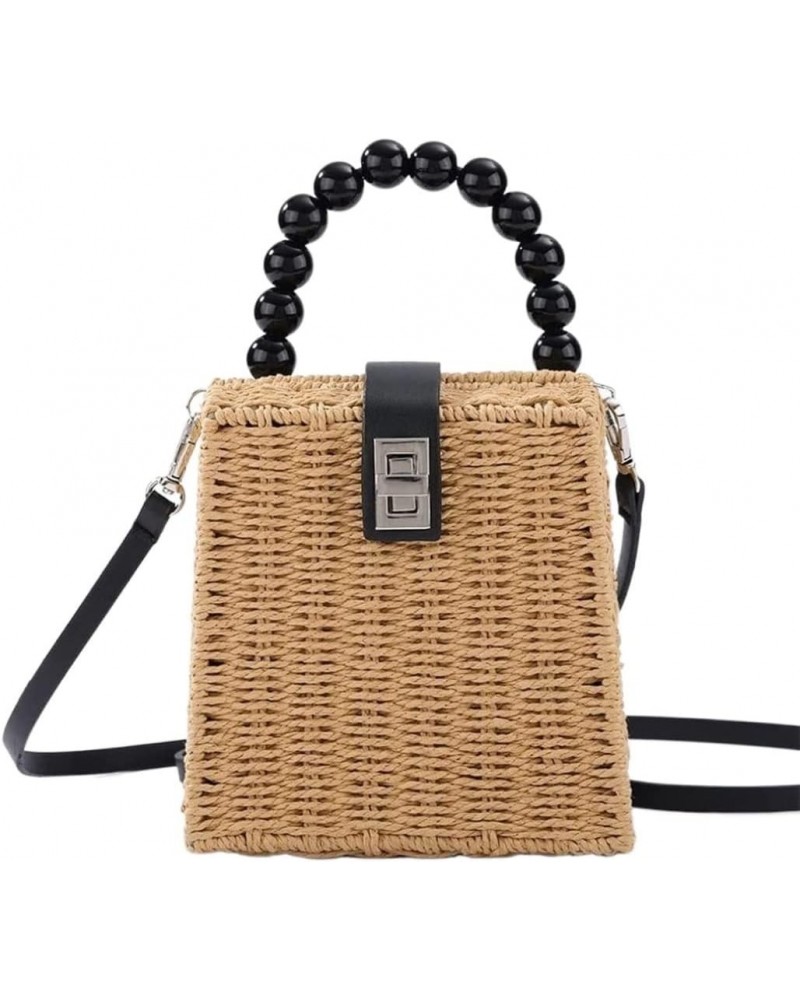 Straw Bag Summer Straw Beach Bag Women Summer Bag Crossbody Bag Handmade Woven Beach Handbags Straw Bags Women (Color : OneCo...