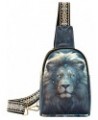 Zodiac Lion Print Women Sling Bag with Adjustable Strap Zipper Closure, PU Leather Water Resistant Crossbody Bag Purse Chest ...