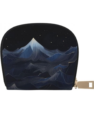 Small Wallets Woman Credit Card Holder For Women Coin Purse Leather Card Wallet (Night Sky Line Art) $12.87 Wallets