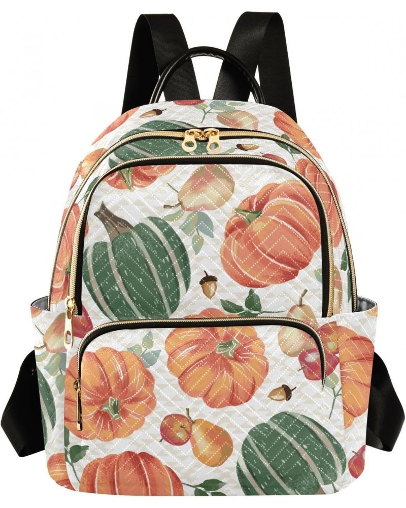 Apples Leaves Fall Pumpkins Backpack for Women Shoulder Bag Casual Daypack Lightweight Travel Purse Small Backpacks for Outdo...