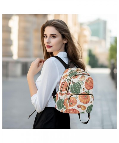 Apples Leaves Fall Pumpkins Backpack for Women Shoulder Bag Casual Daypack Lightweight Travel Purse Small Backpacks for Outdo...