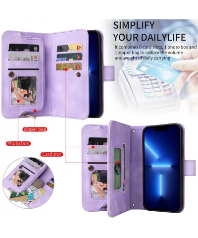 for Google Pixel 6 Phone Case Protector Multi Card Zipper Wallet Insert Card Oblique Straddle Bag Pixel 7 PRO Purple $20.16 T...