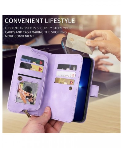 for Google Pixel 6 Phone Case Protector Multi Card Zipper Wallet Insert Card Oblique Straddle Bag Pixel 7 PRO Purple $20.16 T...