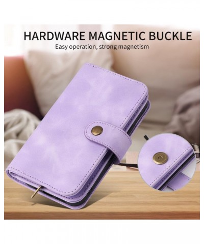 for Google Pixel 6 Phone Case Protector Multi Card Zipper Wallet Insert Card Oblique Straddle Bag Pixel 7 PRO Purple $20.16 T...