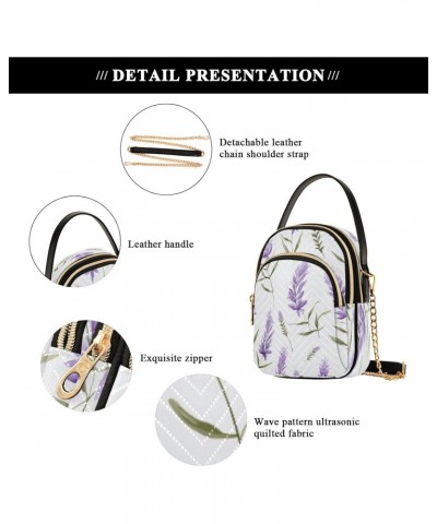 Quilted Crossbody Bags for Women,Lavender Purple Flowers02 Women's Crossbody Handbags Small Travel Purses Phone Bag $10.12 Cr...