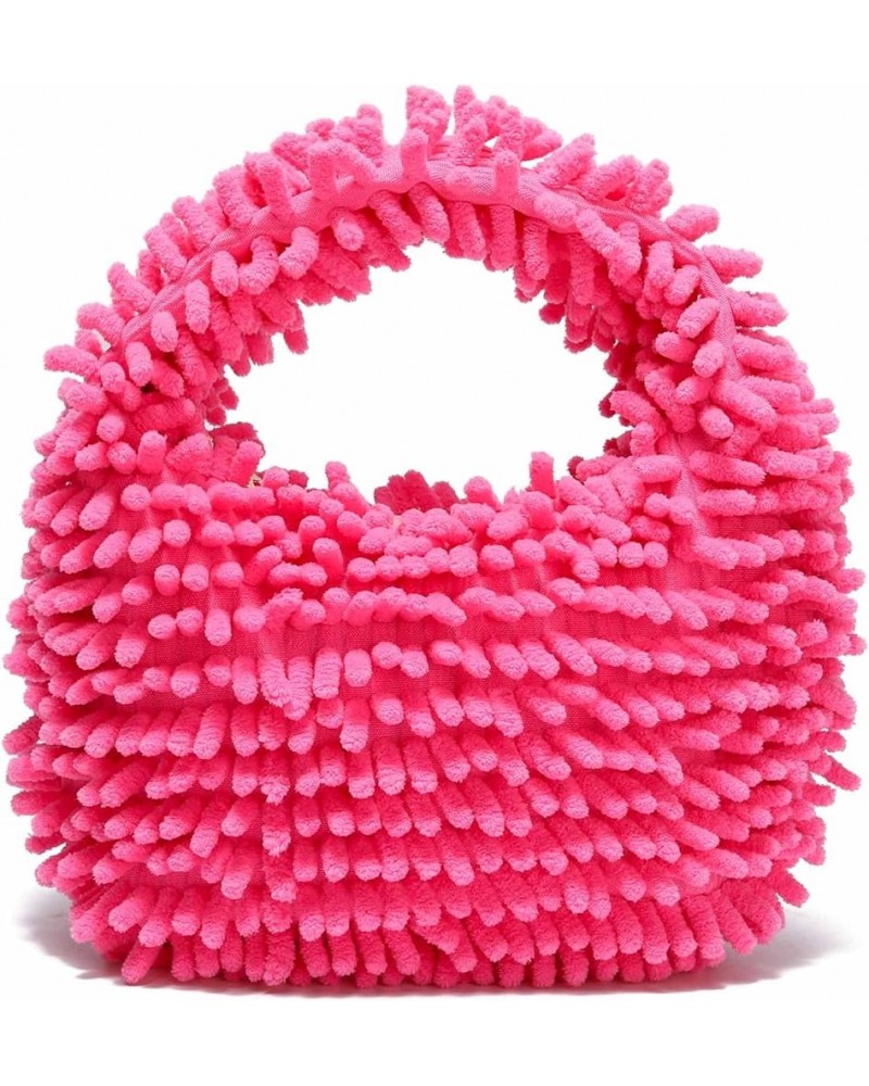 Y2K Fuzzy Purse, Fluffy Tote Bag, Cute Plush Purse for Women Pink $16.95 Totes