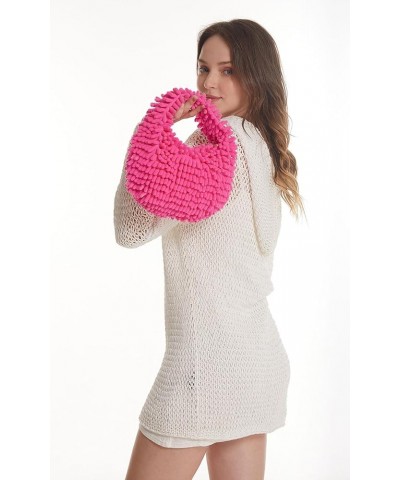 Y2K Fuzzy Purse, Fluffy Tote Bag, Cute Plush Purse for Women Pink $16.95 Totes