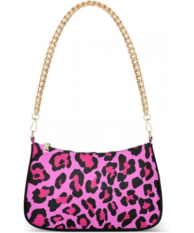 Leopard Shoulder Bag for Women Small Purse Chain Clutch Mini Purse with Chain Strap for Girl 05 $15.29 Satchels