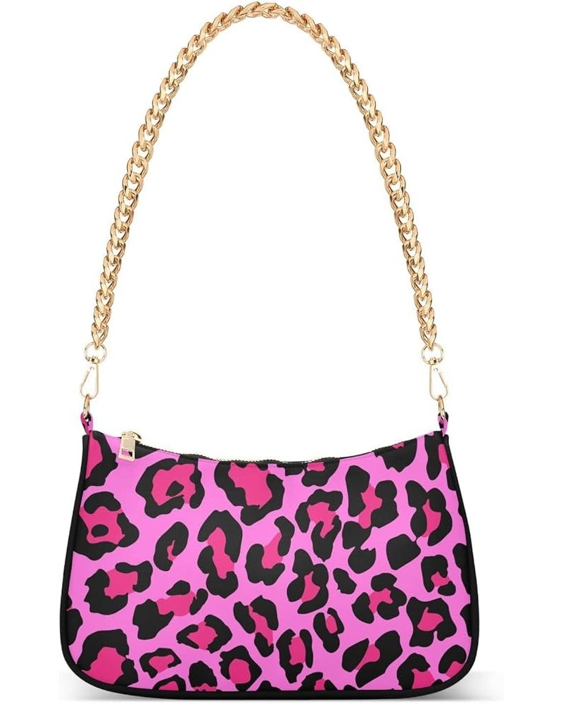 Leopard Shoulder Bag for Women Small Purse Chain Clutch Mini Purse with Chain Strap for Girl 05 $15.29 Satchels