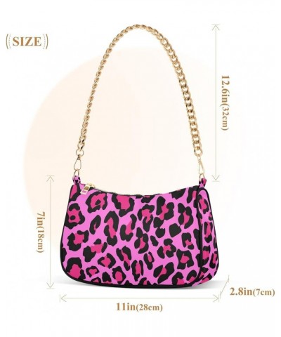 Leopard Shoulder Bag for Women Small Purse Chain Clutch Mini Purse with Chain Strap for Girl 05 $15.29 Satchels