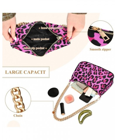 Leopard Shoulder Bag for Women Small Purse Chain Clutch Mini Purse with Chain Strap for Girl 05 $15.29 Satchels