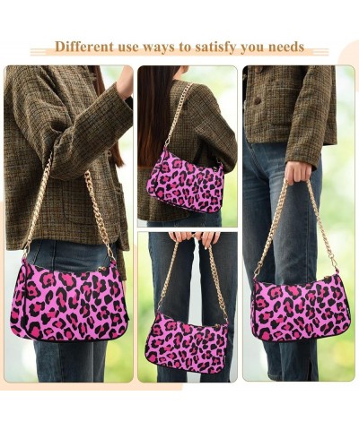 Leopard Shoulder Bag for Women Small Purse Chain Clutch Mini Purse with Chain Strap for Girl 05 $15.29 Satchels