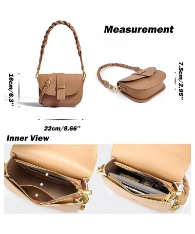 Crossbody Bags for Women Designer Handbags for Women Leather Satchel Bags Brown 2 $12.60 Satchels