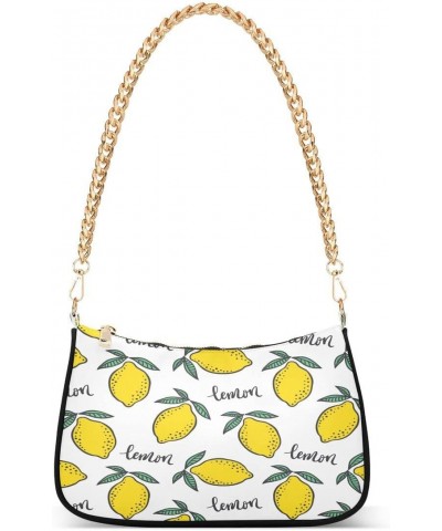 Lemon Leaf White Women's Handbags Tote Crossbody Bag Purse Ladies Shoulder Bag Hobo Handbag $16.49 Totes