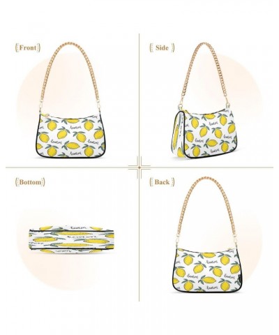 Lemon Leaf White Women's Handbags Tote Crossbody Bag Purse Ladies Shoulder Bag Hobo Handbag $16.49 Totes