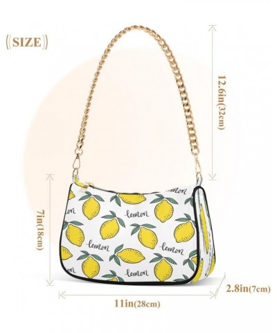 Lemon Leaf White Women's Handbags Tote Crossbody Bag Purse Ladies Shoulder Bag Hobo Handbag $16.49 Totes