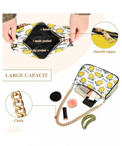 Lemon Leaf White Women's Handbags Tote Crossbody Bag Purse Ladies Shoulder Bag Hobo Handbag $16.49 Totes