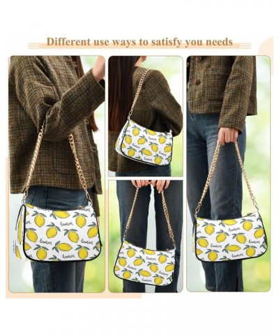 Lemon Leaf White Women's Handbags Tote Crossbody Bag Purse Ladies Shoulder Bag Hobo Handbag $16.49 Totes