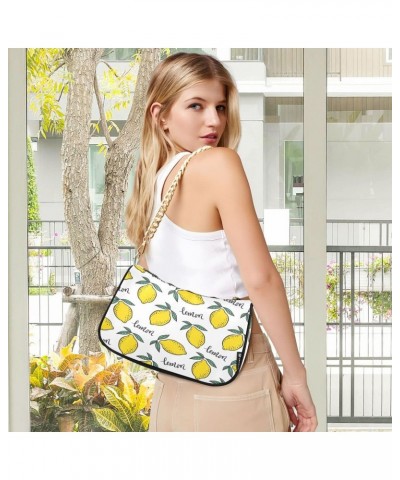 Lemon Leaf White Women's Handbags Tote Crossbody Bag Purse Ladies Shoulder Bag Hobo Handbag $16.49 Totes