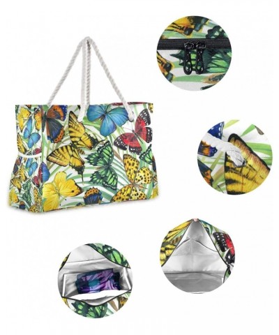 Women's Shoulder Tote Bag Beach Bag Handbag with Pocket Polyester Sunflower Printed Butterfly Beach Tote 3 $22.22 Shoulder Bags