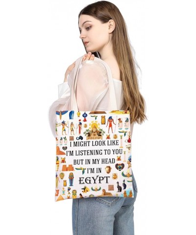 Egypt Travel Tote Bag Egyptian Pyramids Travel Shoulder Bag Ancient Egypt Theme Bag Egypt Welcome Gift for Egypt Lover I'm in...