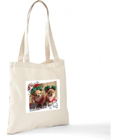 Chihuahua Mom Tote Bag Natural Canvas Tote Bag, Cloth Shopping Bag Chihuahua Xmas Tote Bag $8.00 Travel Gear