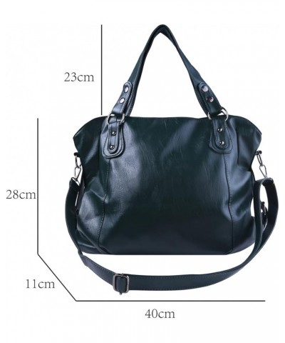 Women Casual Bag Stylish Leather Bag Plain Design Handbag Simple Retro Shoulder Bag Tote Bag with Adjustable Strap Green $13....