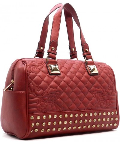 Designer inspire bling quilted Rhinestone Shoulder bag handbag boxer purse Red $31.47 Shoulder Bags