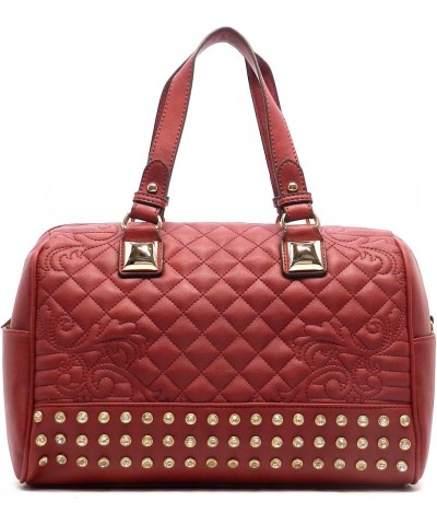 Designer inspire bling quilted Rhinestone Shoulder bag handbag boxer purse Red $31.47 Shoulder Bags