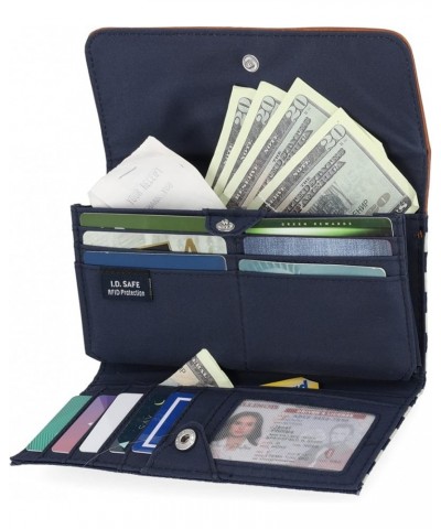 Women's Perfect Carry-All Money Manager Oraganizer with RFID Blocking Wallet Indigo/Bone/Sand $11.54 Wallets