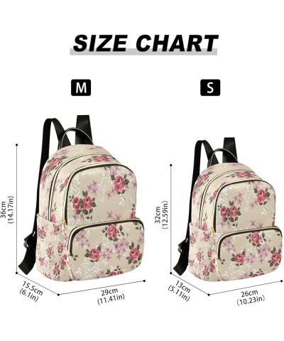 Red Rose Flowers Vinatge Women Backpack Purse Ladies Fashion Shoulder Bag Daypack Travel Bag 10L Medium $20.99 Backpacks