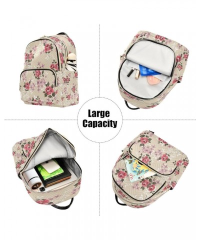 Red Rose Flowers Vinatge Women Backpack Purse Ladies Fashion Shoulder Bag Daypack Travel Bag 10L Medium $20.99 Backpacks