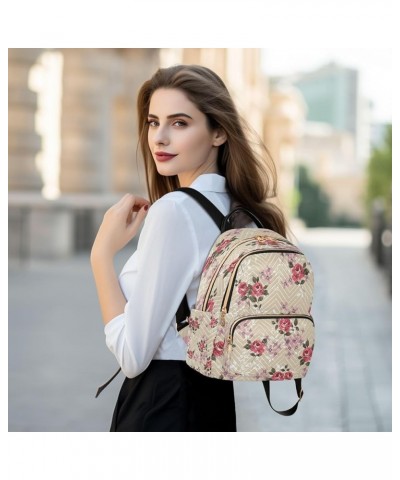 Red Rose Flowers Vinatge Women Backpack Purse Ladies Fashion Shoulder Bag Daypack Travel Bag 10L Medium $20.99 Backpacks