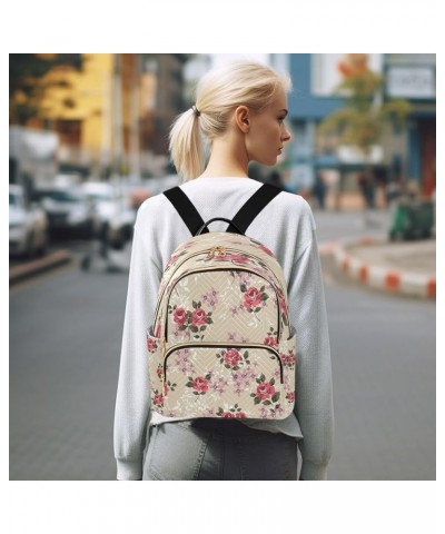 Red Rose Flowers Vinatge Women Backpack Purse Ladies Fashion Shoulder Bag Daypack Travel Bag 10L Medium $20.99 Backpacks