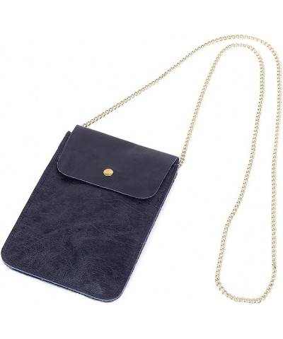 Phone Messenger Bag Female Fashion First Layer Oil Wax Leather Small Chain Crossbody Shoulder Bag Royal Blue $15.55 Shoulder ...