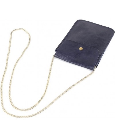 Phone Messenger Bag Female Fashion First Layer Oil Wax Leather Small Chain Crossbody Shoulder Bag Royal Blue $15.55 Shoulder ...