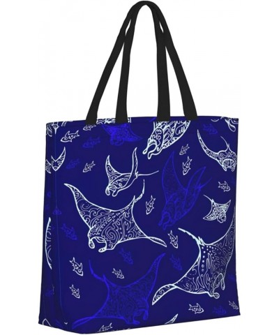 Cute Horse Print Fashion Tote Bag,Travel Handbag For Women, Hobo Bags, Work Shoulder Bags Crossbody Bag Manta Ray and Fish $1...